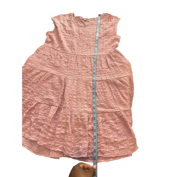 Knox Rose Dress XL Pink Short Sleeve Gauze Lightweight Pastel Tiered Casual - Picture 8 of 8